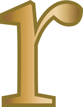 r golden letter lowercase alphabet