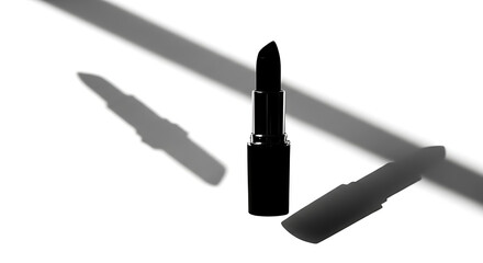 Obraz premium black lipstick with shadows on white background