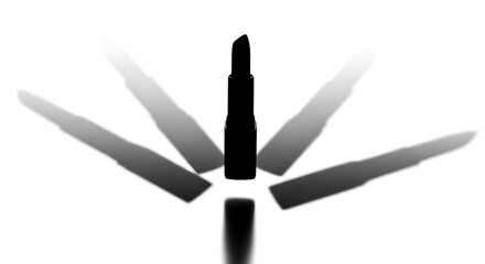 Obraz premium Lipstick with four shadows on transparent background