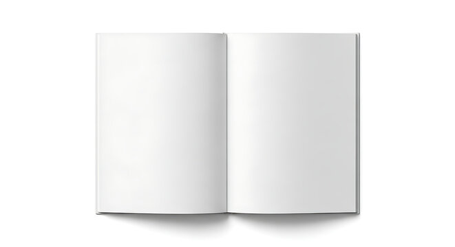 Blank open brochure on a white background, ready for design and content.