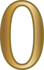 0 zero number golden letter alphabet