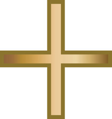 plus sign golden letter alphabet