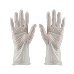 Pair of white latex gloves for medical and industrial use