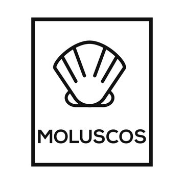 Simple scallop shell logo with MOLUSCOS text in black