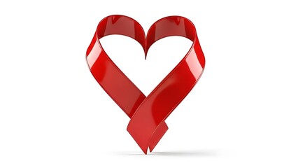 A ribbon intertwined to form a heart shape, symbolizing love and affection.