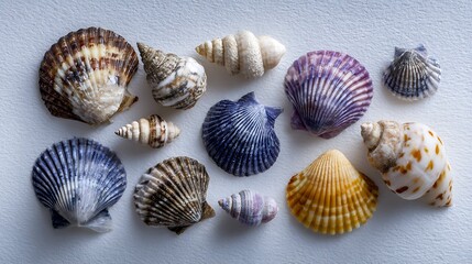 A collection of shells collected on beaches