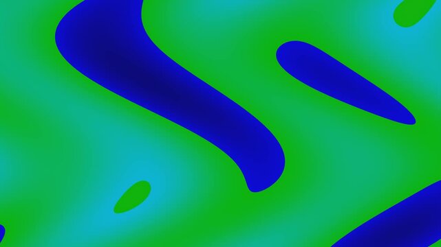 Flowing blue and green patterns with a small green oval