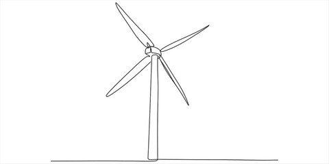 Hand drawn sketch of a wind turbine representing renewable energy and sustainability Vector, illustration © DCB Line Stocker