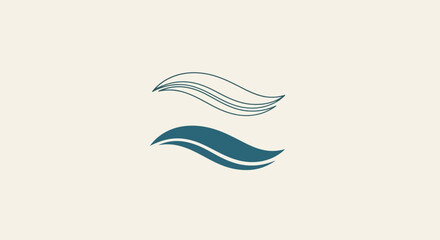 Obraz premium Elegant Wave Design: Minimalist Logo Concept with Flowing Lines