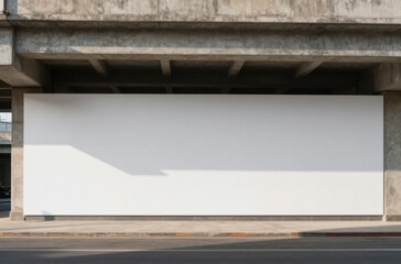 Large Outdoor Billboard Mockup on Urban Concrete Structure for Advertising and Marketing Campaigns