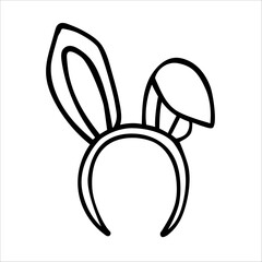 Headband with bunny ears doodle vector illustration isolated on white © dreamloud