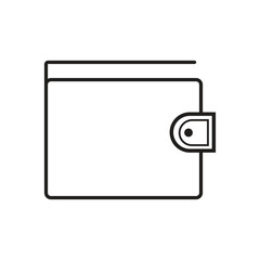 Wallet Icon Outline Isolated on White Background