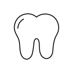 Minimalist Tooth Line Art Vector Icon Simple Dental Outline Illustration