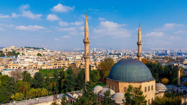 Panoramic view old town city Urfa,Sanliurfa in Turkey