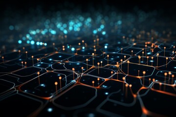 Obraz premium Abstract digital network visualizing data connections and technological infrastructure