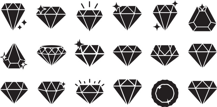 Black diamond with sparkling effects and facets diamond sparkling effects gemstone jewel