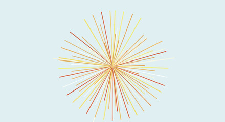 Obraz premium Abstract explosion of colorful lines radiating from center on light blue background