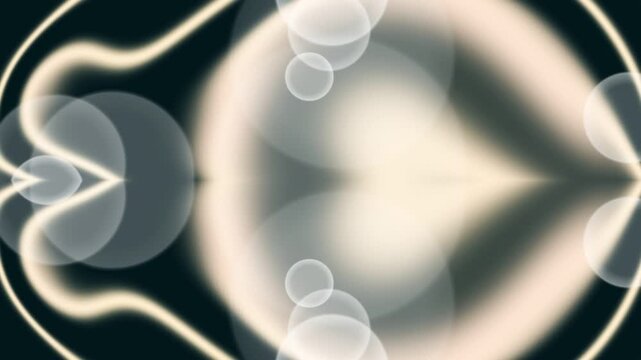 A dark background with various sized light gray and white circles of different opacities scattered across it, some overlapping, with a bright curved line