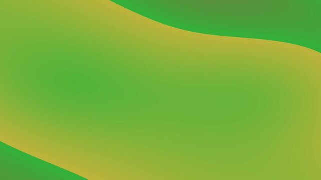 Yellow gradient background with green rounded shapes in corners