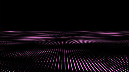 Abstract vector halftone background with circles. Dynamic wave of particles. Pattern design elements with purple gradient. © Flow 37