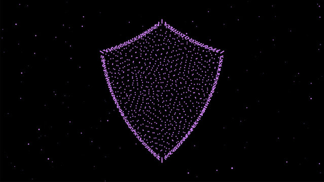 Cyber network connection structure. Abstract dynamic flow of security of big data. Safety measures and technologies. 3D rendering.