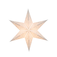 Fototapeta premium A beige star shape with eight points on transparent background