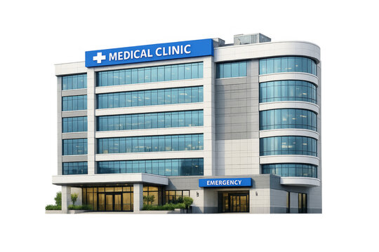 Modern medical clinic building exterior providing healthcare services
