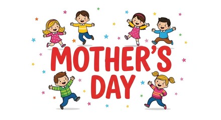 Fototapeta premium Happy mother's day celebration with children
