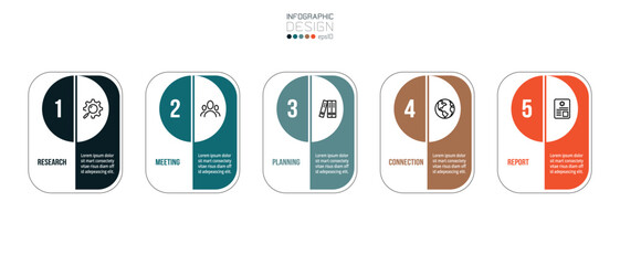 Infographic template business concept with step.