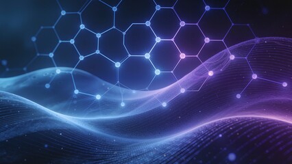 Abstract digital network and wave pattern