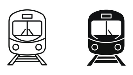 Subway train icon set © JubayerStock