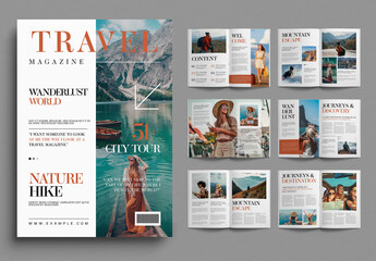 Travel Magazine Template Design Layout