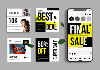 Sale Promotion Social Media Template Set
