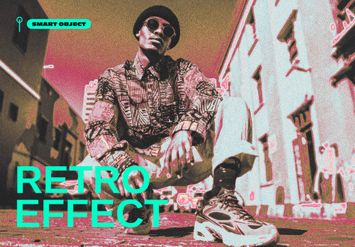 Urban Neon Retro Photo Effect Template