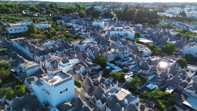 Pear of Apulia - Alberobello township, aerial drone view