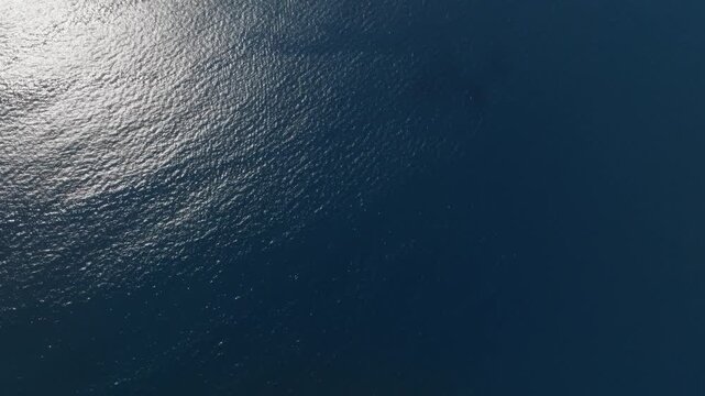 Aerial reveal of Snake Island (Brazil - Ilha da Queimada Grande) with amazing blue sunny ocean