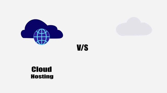 Cloud vs VPS Hosting Concept on White Background