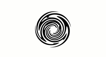 Abstract black spiral vortex against white background