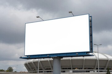Fototapeta premium Blank Billboard Mockup with Cloudy Sky, Ideal for Advertising Campaigns and Outdoor Marketing Promotions
