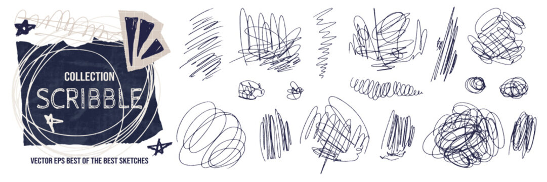 Hand drawn grunge texture with charcoal messy scribble and thin pen scratches.