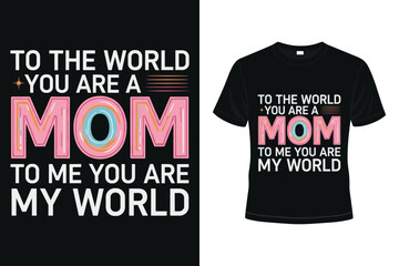 Fototapeta premium Heartfelt Mother's Day t-shirt design with touching mom quote