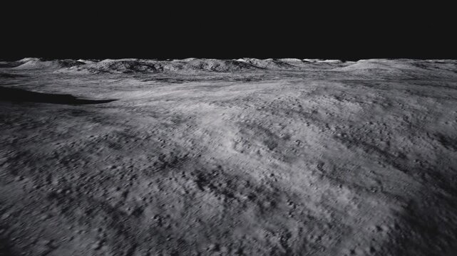 View of craters on the lunar surface as seen from earth. A journey across the moon&rsquo;s ground