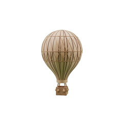 Obraz premium Wooden hot air balloon On Transparent Background