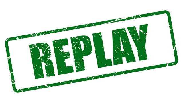 Replay stamp with grunge texture