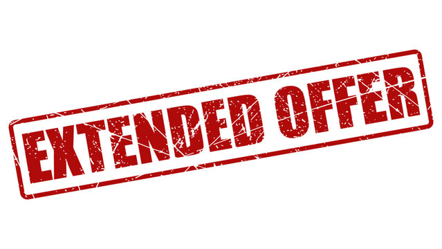 Extended offer stamp with grunge texture