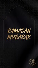 Elegant Ramadan Kareem Greeting Card with Islamic Motifs