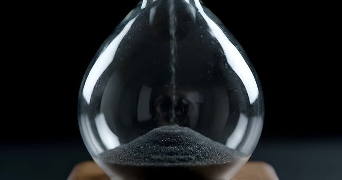 Final hours countdown hourglass sand timer closeup