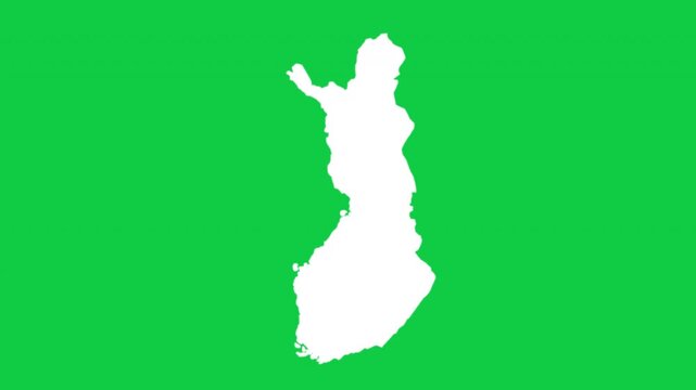 Finland map pop animation with green background