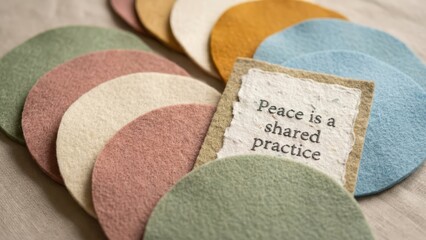 Text on Paper with Multicolored Circles Creating a Peaceful Message