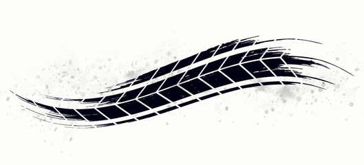 Auto tire tread grunge element. Car and motorcycle tire pattern, wheel tyre tread track. Black tyre print. Vector illustration isolated on white background. © Dayat